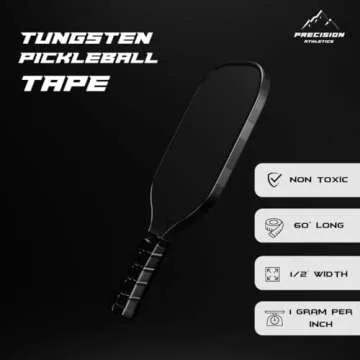Precision Athletics Pickleball Weighted Training Tape: Tungsten-Safer Alternative for Enhanced Performance, Black