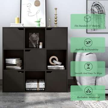OSCHF Cube Storage Shelf Bookcase with Doors
