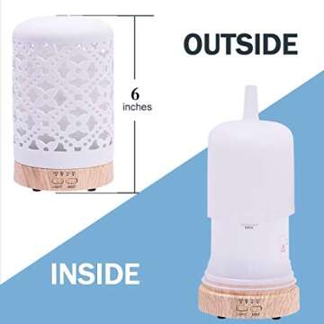 Ceramic Essential Oil Diffusers, Aromatherapy Diffusers Cool Mist Humidifier for Home Office Bedroom — 4 Timers 100 ml Night Lights and Auto Off, BPA-Free（Medallion）