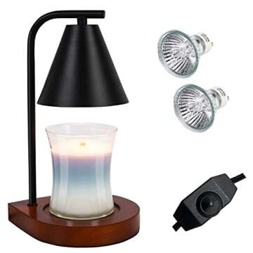SOKCVSEA Candle Warmer Lamp - Candle Warmer with Dimmable, Birthday Gifts for Women Mom Gifts, House Warming Gifts New Home Decor, Wax Melt with 2 Bulbs Black