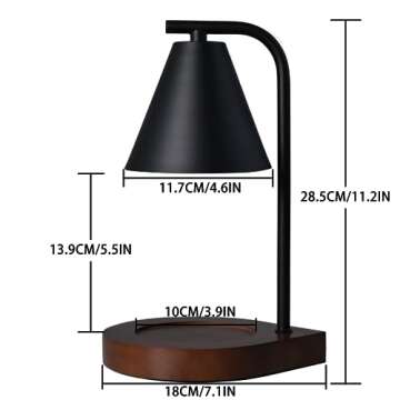 SOKCVSEA Candle Warmer Lamp - Candle Warmer with Dimmable, Birthday Gifts for Women Mom Gifts, House Warming Gifts New Home Decor, Wax Melt with 2 Bulbs Black