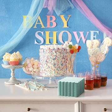 100 Pcs Scalloped Cocktail Napkins Thick Paper Napkins Disposable Party Napkins Beverage Napkins for Wedding Dinner Birthday Supplies, 5 x 5 Inches (Mint Green)