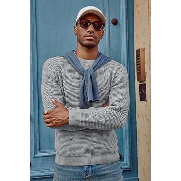 Stylish PJ PAUL JONES Waffle Pullover for Men