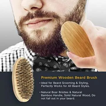 SZILBZ Beard Kit for Men Grooming & Care - Beard Oil, Beard Balm, Beard Wash,Beard Brush, Comb, Scissors, Ebook, Stylng Tool, Christmas Gifts for Men Dad Husband Boyfriend