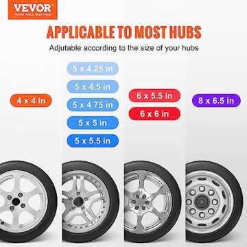 VEVOR Spare Tire Carrier, Trailer Spare Tire Mount, 160 lbs Capacity, Utility Trailer Accessories Fits Most 4 & 5 & 6 & 8 Lugs Wheels on 4", 4.25", 4.5", 4.75", 5", 5.5", 6", 6.5" Bolt Patterns