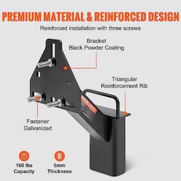 VEVOR Spare Tire Carrier, Trailer Spare Tire Mount, 160 lbs Capacity, Utility Trailer Accessories Fits Most 4 & 5 & 6 & 8 Lugs Wheels on 4", 4.25", 4.5", 4.75", 5", 5.5", 6", 6.5" Bolt Patterns