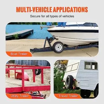 VEVOR Spare Tire Carrier, Trailer Spare Tire Mount, 160 lbs Capacity, Utility Trailer Accessories Fits Most 4 & 5 & 6 & 8 Lugs Wheels on 4", 4.25", 4.5", 4.75", 5", 5.5", 6", 6.5" Bolt Patterns