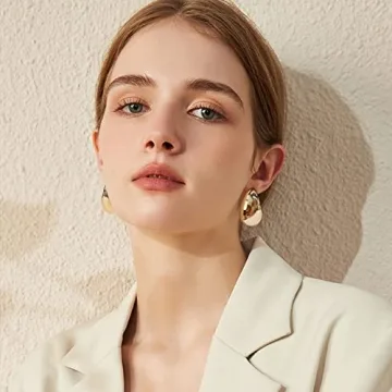 Silver Teardrop Earrings Women Fashion Trendy Gift