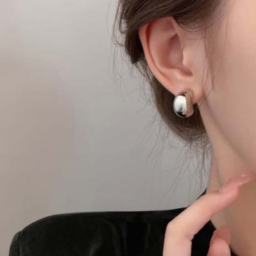 Silver Teardrop Earrings Women Fashion Trendy Gift