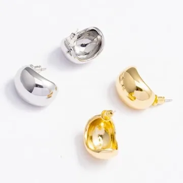 Silver Teardrop Earrings Women Fashion Trendy Gift