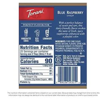 Blue Raspberry Syrup for Coffee 25.4 Ounces Coffee Flavoring Syrups with Fresh Finest Syrup pump