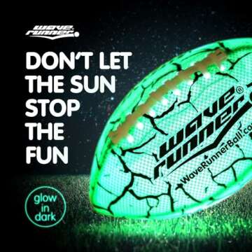Glow in The Dark Football - Junior Size Waterproof LED Football for Kids, Teens, and Adults, Light U...