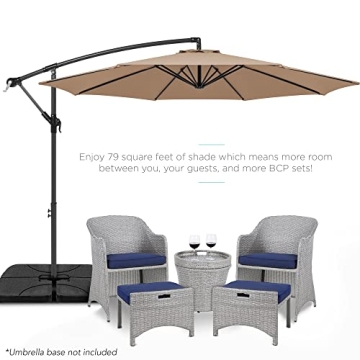 10FT Offset Patio Umbrella with Easy Tilt Adjustment