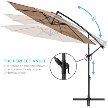 10FT Offset Patio Umbrella with Easy Tilt Adjustment