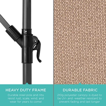 10FT Offset Patio Umbrella with Easy Tilt Adjustment