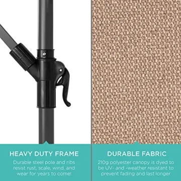 10FT Offset Patio Umbrella with Easy Tilt Adjustment