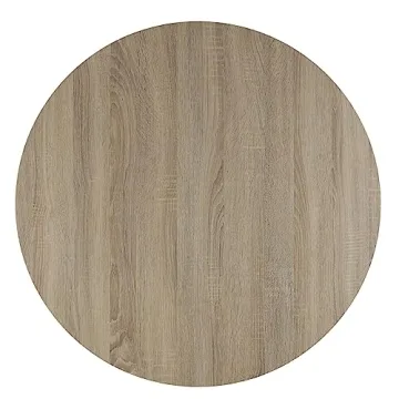 FINECASA Wooden Round Coffee Table with Curved Legs