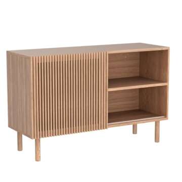 kevinplus 48'' Sideboard Buffet Cabinet, Kitchen Storage Cabinet with 2 Shelves, Mid-Century Modern Console Table with Cupboard for Dining Room Living Room Hallway, Sliding Door, Walnut