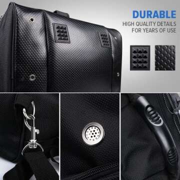 OutdoorMaster Boot Bag POLAR BEAR - 50L Ski Boots and Snowboard Boots Bag, Excellent for Travel with Waterproof Exterior & Bottom - for Men, Women and Youth - Black