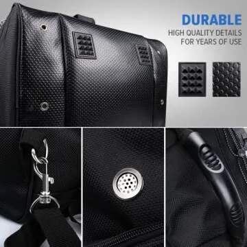 OutdoorMaster Boot Bag POLAR BEAR - 50L Ski Boots and Snowboard Boots Bag, Excellent for Travel with Waterproof Exterior & Bottom - for Men, Women and Youth - Black