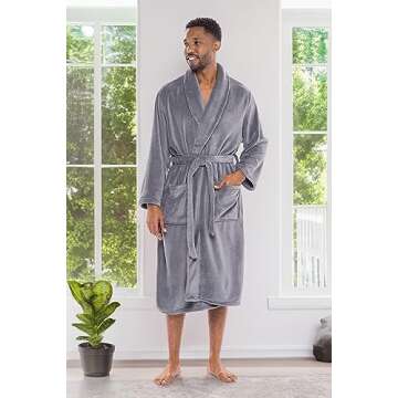 Alexander Del Rossa Mens Robe Plush, Mens Bath Robes for Men, Mens Robe Plush, Men's Bathrobes, Warm...