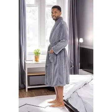 Alexander Del Rossa Men's Plush Robe - Cozy & Stylish XL Robe