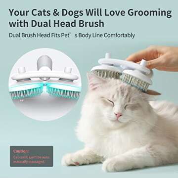 uahpet Dual Head Cat Brush Dog Brush, Slicker Brush for Dogs Cats, Negative Ions Dog Grooming Brush, Gently Removes Loose Hairs, Mats, Tangles, Anti Static & Frizz Cat Brush for Medium, Long Hair
