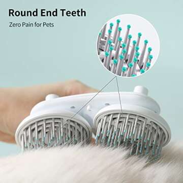 uahpet Dual Head Cat Brush Dog Brush, Slicker Brush for Dogs Cats, Negative Ions Dog Grooming Brush, Gently Removes Loose Hairs, Mats, Tangles, Anti Static & Frizz Cat Brush for Medium, Long Hair