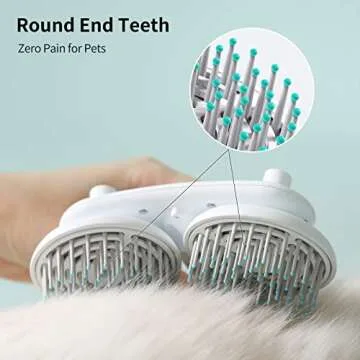 uahpet Dual Head Cat Brush Dog Brush, Slicker Brush for Dogs Cats, Negative Ions Dog Grooming Brush, Gently Removes Loose Hairs, Mats, Tangles, Anti Static & Frizz Cat Brush for Medium, Long Hair