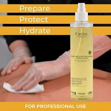 Cirepil - Pre & Post - Depilatory Oil - 250ml / 8.45 fl oz - Protects the Skin Before Waxing & Removes Wax Residue - Pre-Waxing & Post-Waxing