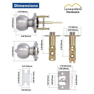 Lanwandeng (2 Pack) Entry Door Knob with Lock and Keys, Exterior/Interior Door Locks with Screwdriver for Bedroom or Bathroom,Satin Nickel Door knobs