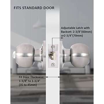 Lanwandeng (2 Pack) Entry Door Knob with Lock and Keys, Exterior/Interior Door Locks with Screwdriver for Bedroom or Bathroom,Satin Nickel Door knobs