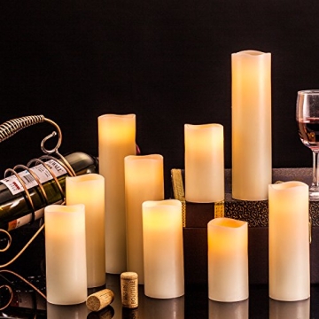 Enchanting Ivory Flameless Candles with Remote - 9 Piece Set