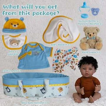 EKOKIZ Lifelike Reborn Baby Doll 18-Inch Realistic Gift