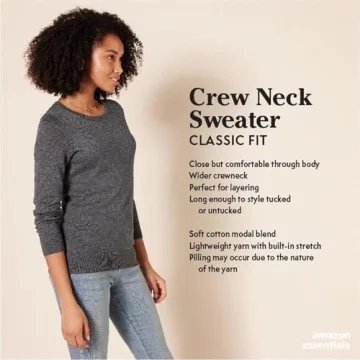 Amazon Essentials Women's Lightweight Crewneck Sweater Available in Plus Size