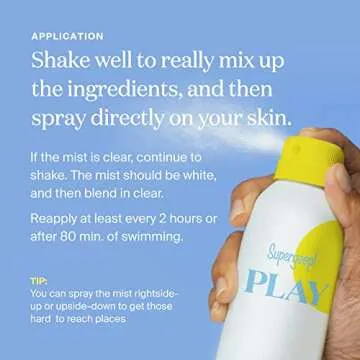 Supergoop! PLAY 100% Mineral Sunscreen SPF 30 Mist, 6 fl oz - Sunscreen Spray - Full Coverage Body Sunscreen for Sensitive Skin - Water & Sweat Resistant - Great for Active Days