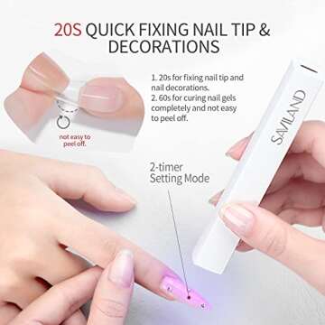 Saviland UV Light for Nails Portable Gel Nail Lamp