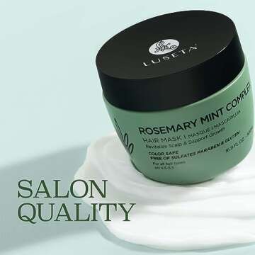 Luseta Rosemary Mint Hair Mask for Dry Damaged Hair Strengthening Hair Treatment for Thinning Hair D...