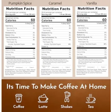 Syruvia Syrup Variety Pack - Pumpkin Spice, Caramel, Vanilla 25.4oz