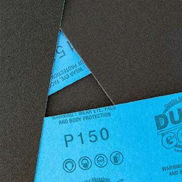 Dura-Gold Premium 150 Grit Wet or Dry Sandpaper Sheets, 5-1/2" x 9", Box of 25 - Coarse-Cut Sanding,...