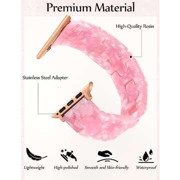 Stylish JR.DM Resin Beaded Bracelet for Apple Watch