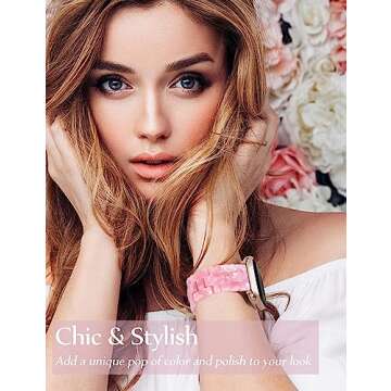 Stylish JR.DM Resin Beaded Bracelet for Apple Watch