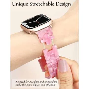 Stylish JR.DM Resin Beaded Bracelet for Apple Watch