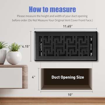 Durable 4x10 Floor Register Vent Covers - Adjustable & Rust-Resistant