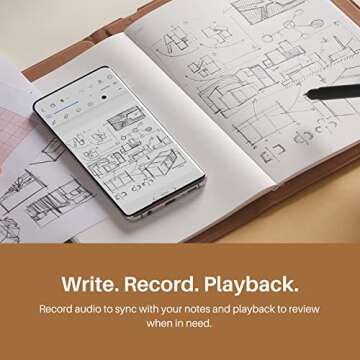 HUION Note 2-in-1 Digital Notebook Drawing Tablet With Battery-free Pen, Bluetooth Wireless Paper Tablet Electronic Writing Pad for Note-taking, Digital Art & Meeting, Refillable A5 Notepad, 9.5x7inch