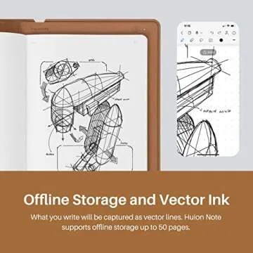 HUION Note 2-in-1 Digital Notebook Drawing Tablet With Battery-free Pen, Bluetooth Wireless Paper Tablet Electronic Writing Pad for Note-taking, Digital Art & Meeting, Refillable A5 Notepad, 9.5x7inch