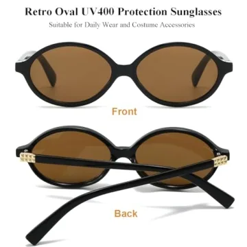 Gleyemor Retro Oval Sunglasses Stylish UV400 Protection