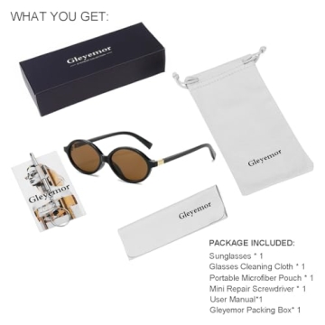 Gleyemor Retro Oval Sunglasses Stylish UV400 Protection