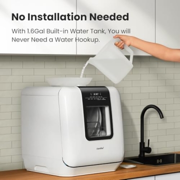 COMFEE' Countertop Dishwasher - Portable Design for Small Spaces with 7 Programs and Effective Clean...