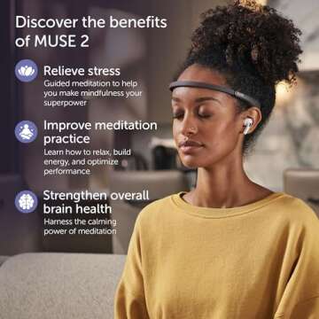 MUSE 2: The Brain Sensing Headband and Official Storage Carrying Case | EEG MUSE Headband Meditation...